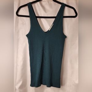 Express ribbed top, dark green